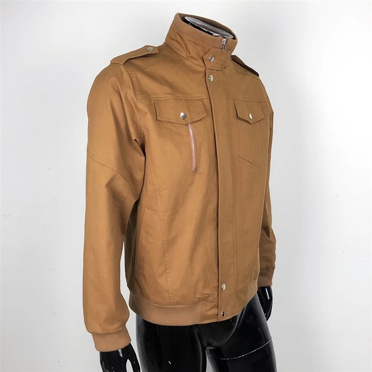 Khaki Stand-collar Multi-pocket Cargo Jacket Men's Spring Autumn Casual Work Outerwear suppliers